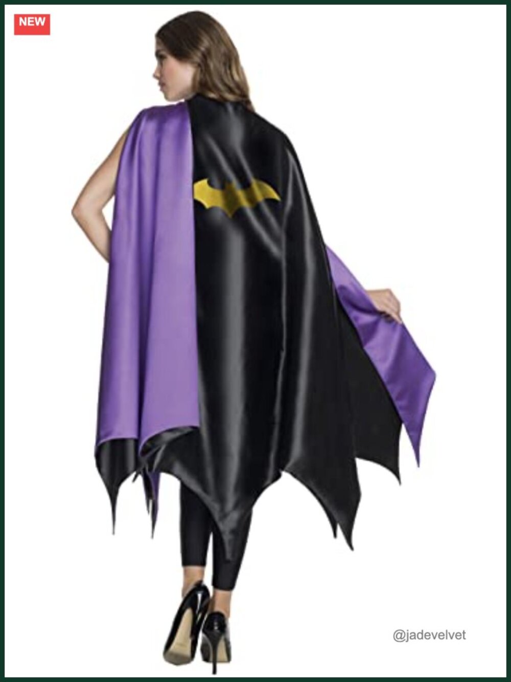 Deluxe Batgirl Costume Cape Lined Satin Halloween Cosplay Accessory